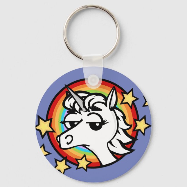 LLAVERO FUNNY PERSONALIZADO UNICORN ROUND KEYCHAIN (Anverso)