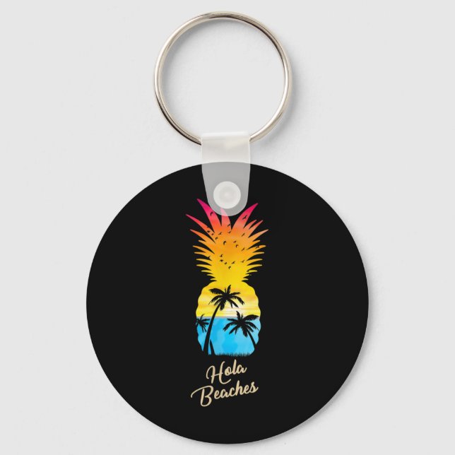 Llavero Funny Pineapple Sunset - Hola Beaches (Anverso)