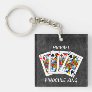 Llavero Funny Pinochle King en negro