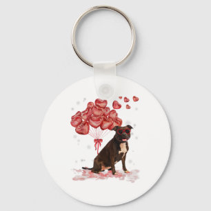 Llavero Funny Pitbull Día de San Valentín Perro Papá Mamá 
