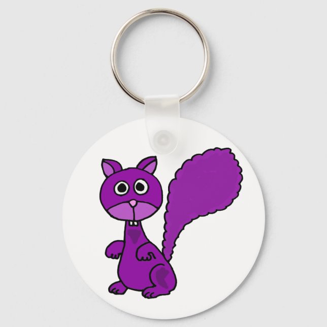 Llavero Funny Purple Squirrel Personalizado (Anverso)