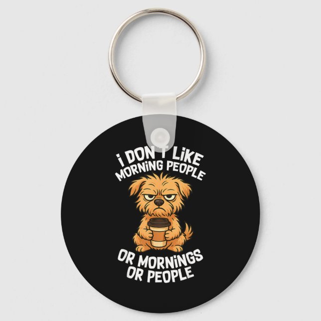 Llavero Funny Quote Coffee Sleepy Cute Dog Puppy Lover Gif (Anverso)
