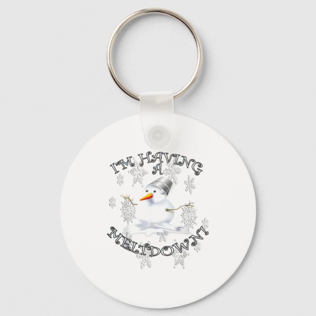 Llavero Funny Quote I'm Having A Meltdown Design Snowman  (Anverso)