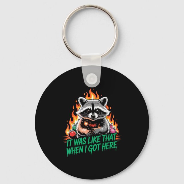 Llavero Funny Raccoon Christmas Trash Panda Xmas  (Anverso)