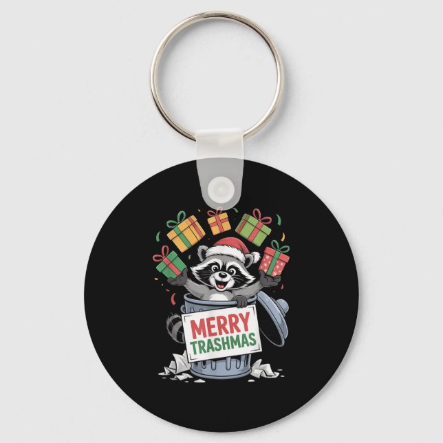 Llavero Funny Raccoon Christmas Trash Panda Xmas Merry Tra (Anverso)