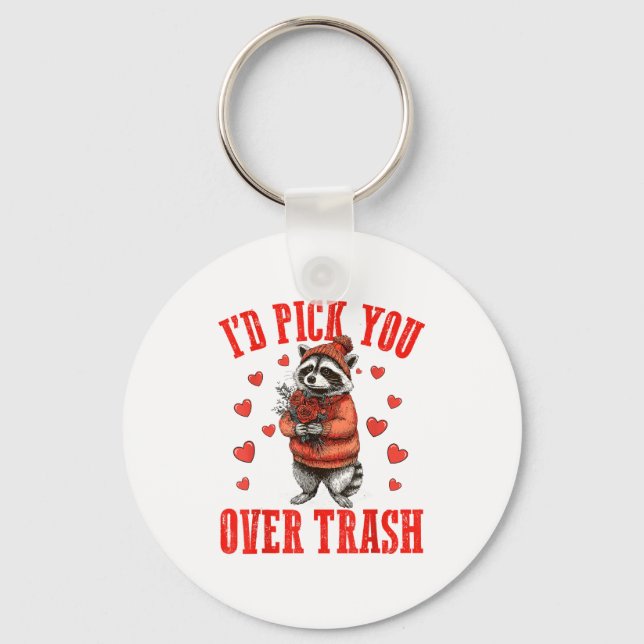 Llavero Funny Raccoon I’d Ck You Over Trash Valentines Day (Anverso)
