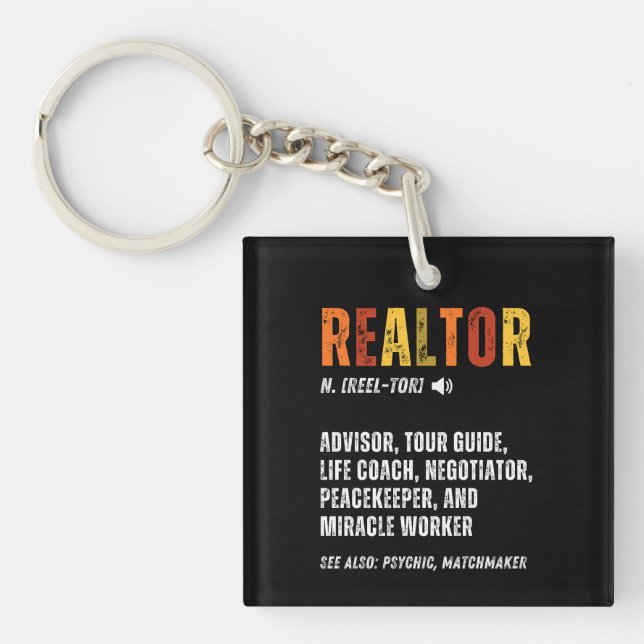 Llavero Funny Real Estate Broker Realtor (Frente)