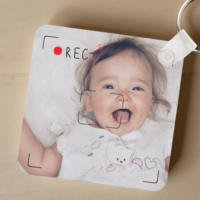 Llavero Funny Record Red Dot Custom Photo (Subido por el creador)