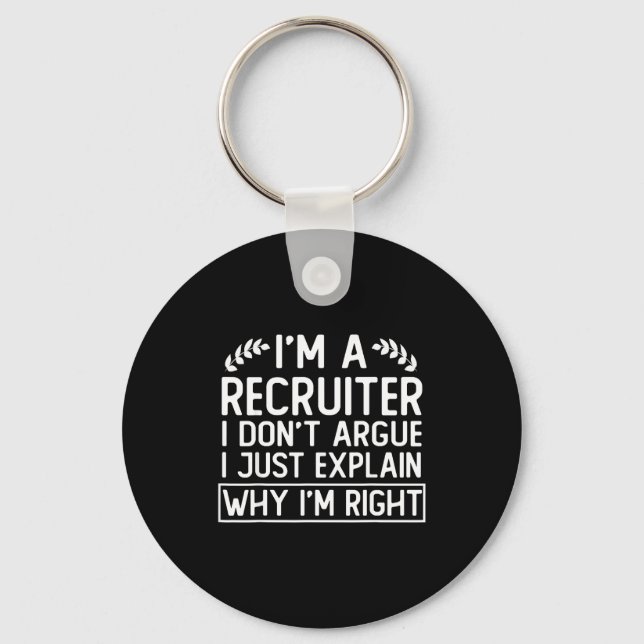 Llavero Funny Recruiter Design Saying_ I M A Recruiter I D (Anverso)
