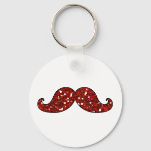 LLAVERO FUNNY RED MUSTACHE IMPRESO PURPURINA