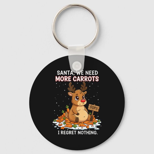 Llavero Funny Reindeer Carrot Hoarder Christmas Design  (Anverso)
