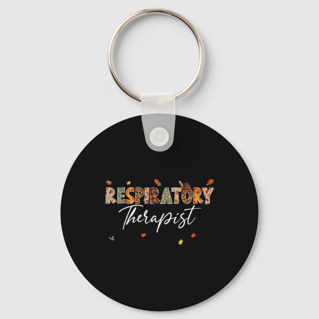 Llavero Funny Respiratory Therapist Pumpkin Autumn Tree Fa (Anverso)