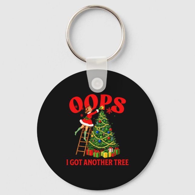 Llavero Funny Retro Christmas Oops I Got Another Tree Prem (Anverso)