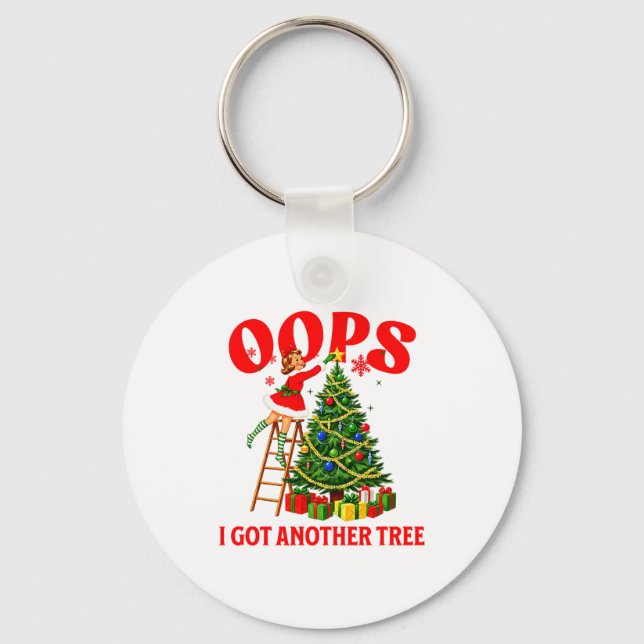 Llavero Funny Retro Christmas Oops I Got Another Tree Prem (Anverso)