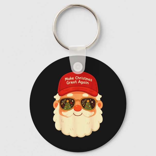Llavero Funny Retro Santa Christmas Trump Xmas Men Women  (Anverso)