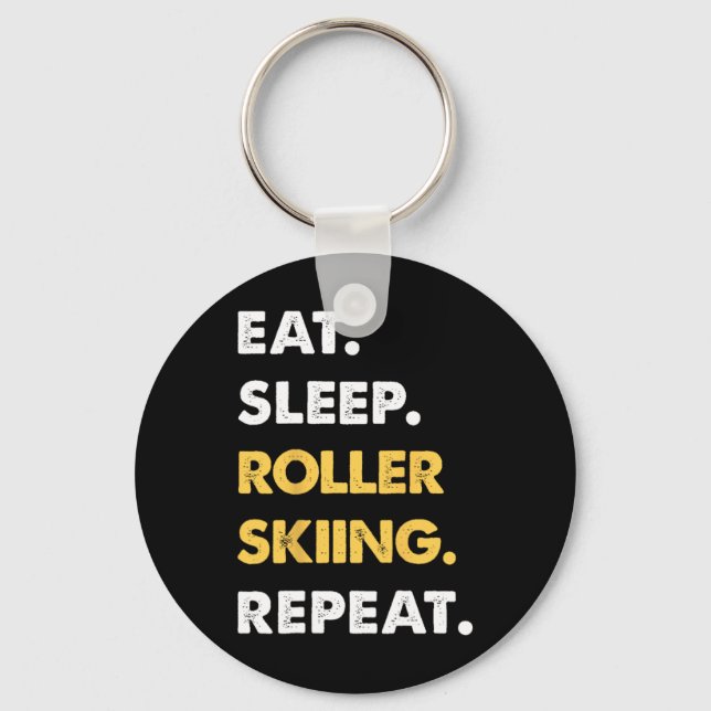 Llavero Funny Roller-skiing Apparel Eat Sleep Roller-skiin (Anverso)