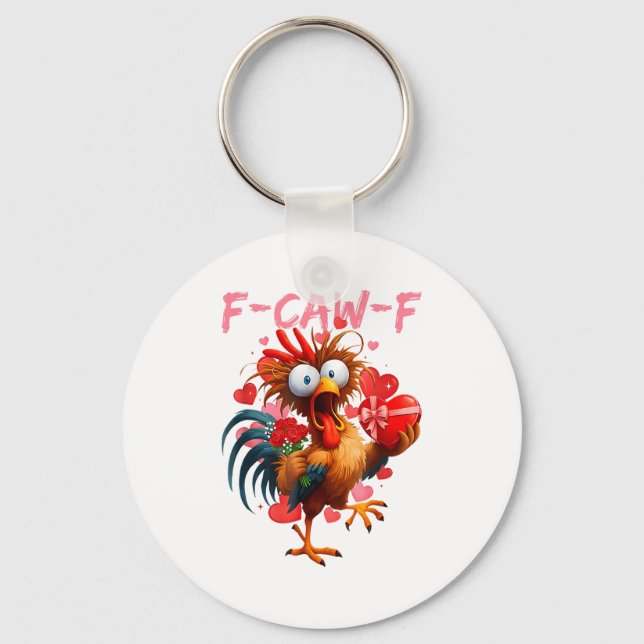 Llavero Funny Rooster F-caw-f Valentines Day Chicken Fcawf (Anverso)