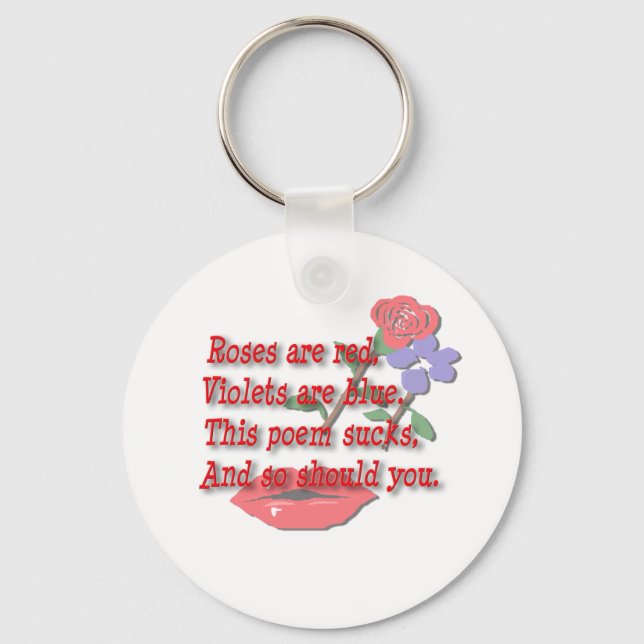 Llavero Funny Roses Are Red Anti-Valentine's Day Poem Keyc (Anverso)