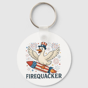 Llavero Funny Rubber Duck Estados Unidos Patriotic Firequa