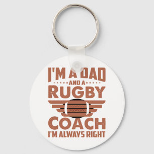 Llavero Funny Rugby Dad y Rugby Coach