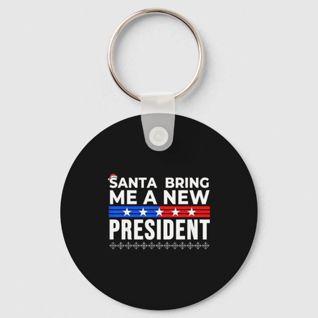Llavero Funny Santa Bring Me A New President Liberal Democ (Anverso)