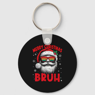 Llavero Funny Santa Claus Feliz Navidad Bruh Retro Hombres