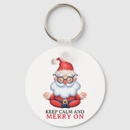 Llavero Funny Santa Claus Meditate Mantiene La Calma Y Sig