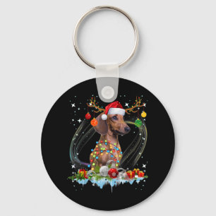 Llavero Funny Santa Dachshund Reindeer Light Navidades