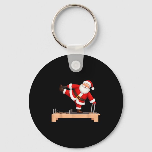 Llavero Funny Santa Doing Reformer Lates Christmas Xmas La (Anverso)