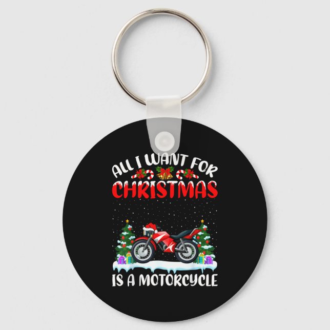 Llavero Funny Santa Hat All I Want For Christmas Is A Moto (Anverso)