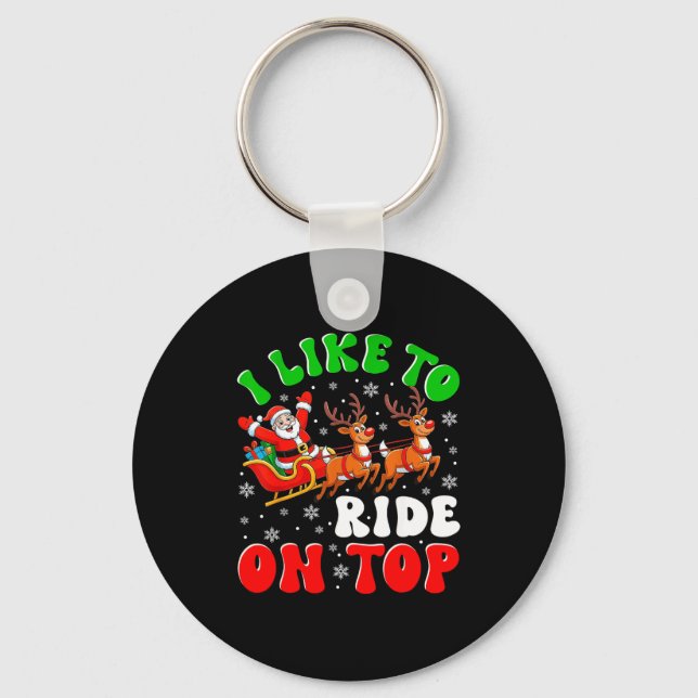 Llavero Funny Santa I Like To Ride On Top Christmas Couple (Anverso)