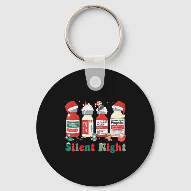 Llavero Funny Santa Profol Silent Night Icu Nurses Merry C (Anverso)
