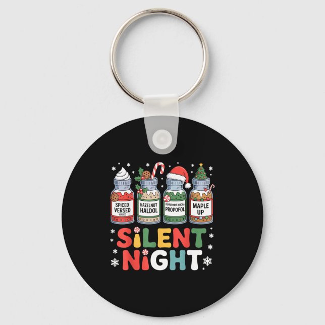 Llavero Funny Santa Profol Silent Night Icu Nurses Merry C (Anverso)