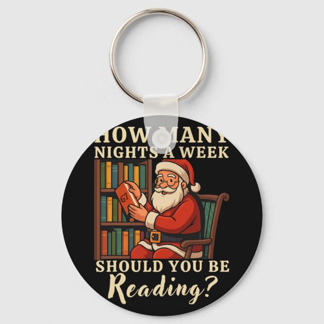 Llavero Funny Santa Reading 67 Meme Tee Christmas Teacher  (Anverso)