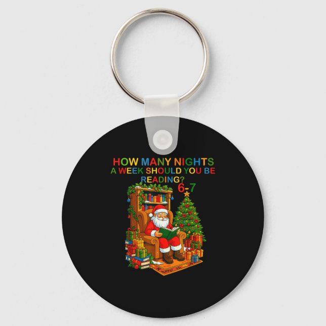 Llavero Funny Santa Reading 67 Meme Tee Christmas Teacher  (Anverso)