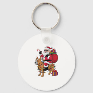 Llavero Funny Santa Riding Staffordshire Bull Terrier Dog