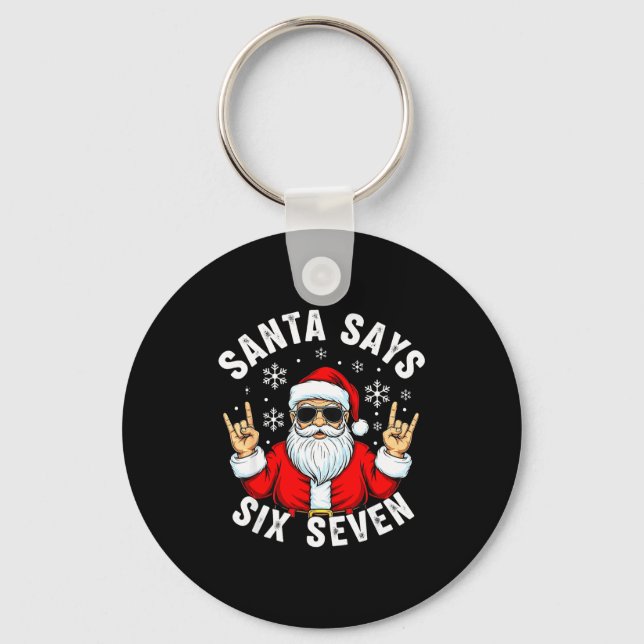 Llavero Funny Santa Says Six Seven Christmas Xmas Meme  (Anverso)