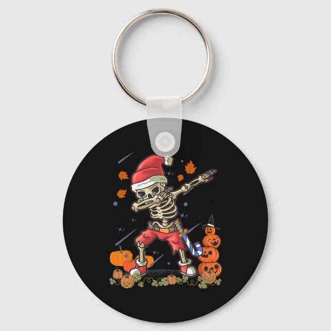 Llavero Funny Santa Skeleton Dabbing Halloween Disstube Di (Anverso)