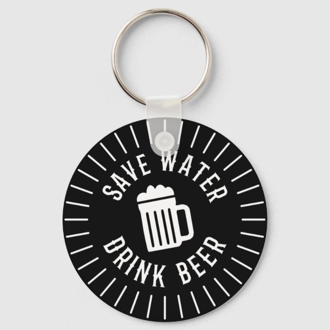 Llavero Funny Save Water Drink Beer Keychain (Anverso)