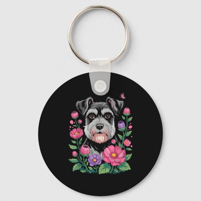 Llavero Funny Schnauzer Art For Women Schnauzer Dog Lover  (Anverso)