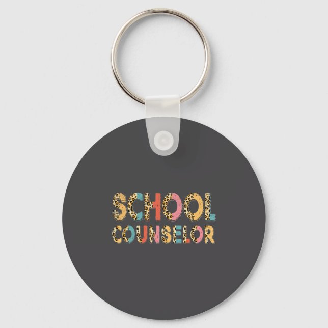 Llavero Funny School Counselor Teacher Leopard School Coun (Anverso)