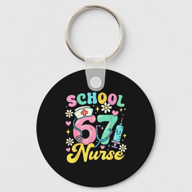 Llavero Funny School Nurse 67 Cute Medical Meme Design  (Anverso)