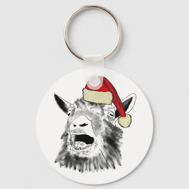 Llavero Funny Screaming Goat Christmas (Anverso)