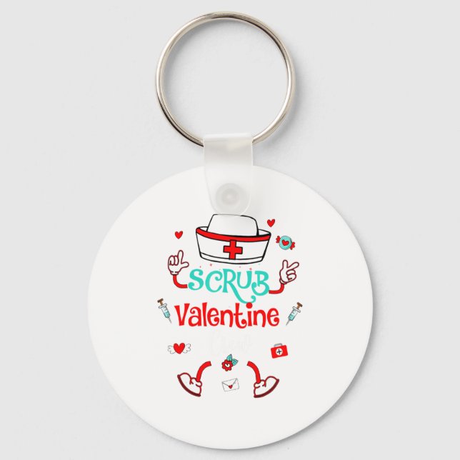 Llavero Funny Scrub Valentines Day Nurse Crew Family Group (Anverso)