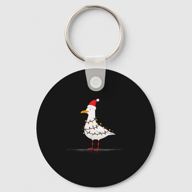 Llavero Funny Seagull Christmas Graphics Animal Lights Lov (Anverso)