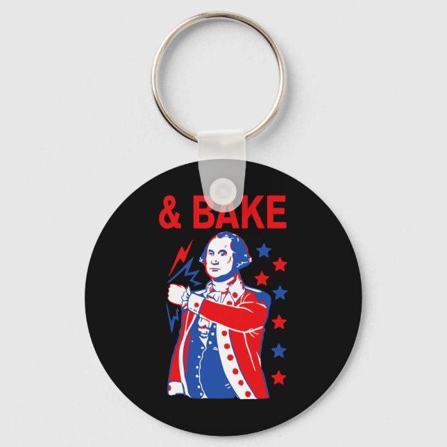 Llavero Funny Shake Y Bake 4 De Julio Pareja Coincidiendo  (Anverso)