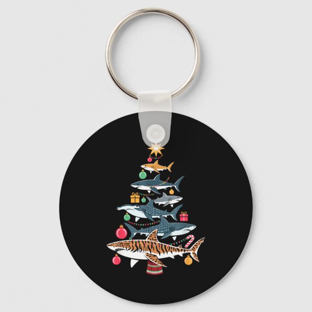 Llavero Funny Shark Christmas Tree  (Anverso)