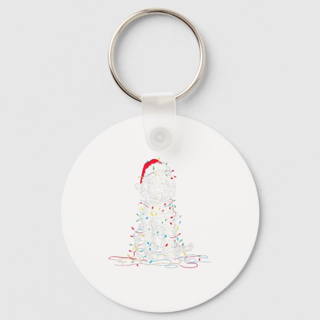 Llavero Funny Sheepadoodle Christmas Graphics Dog Lights L (Anverso)