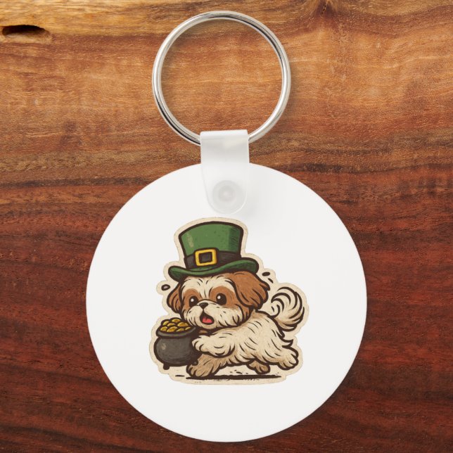 Llavero Funny Shih Tzu St.Patrick's Day (Anverso)