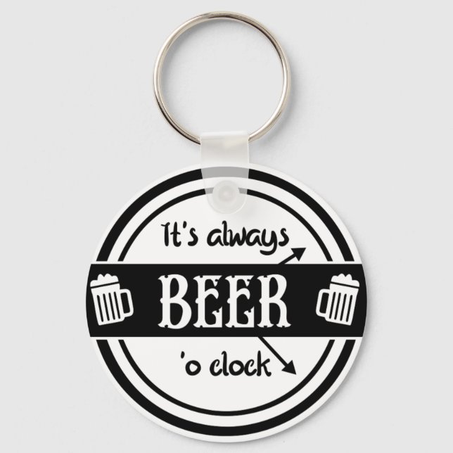 Llavero Funny siempre es la cadena de claves Beer O'clock (Anverso)